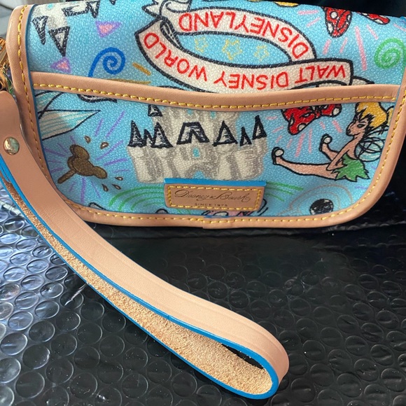 Dooney & Bourke Wristlet New Blue and Tan Canvas Bag - Picture 3 of 16